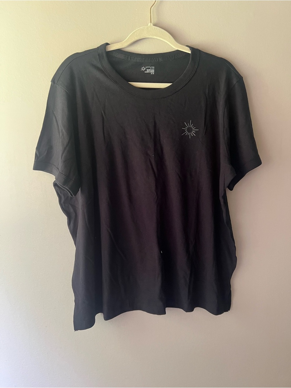 aerie Black Short-Sleeve Tee with Sunburst Logo